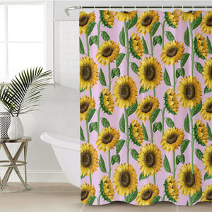 Sunflower Monogram Pink Background SWYL3471 Shower Curtain