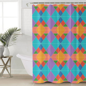 Colorful Triangles in Rhombus SWYL3490 Shower Curtain