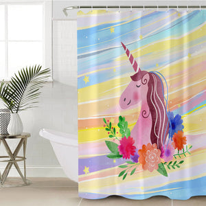 Floral Unicorn SWYL3583 Shower Curtain