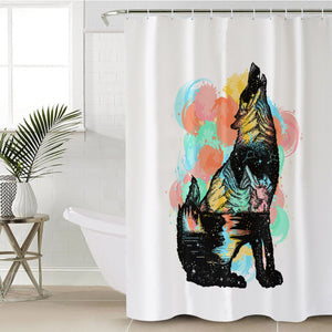 Colorful Spray Wolf  SWYL3584 Shower Curtain