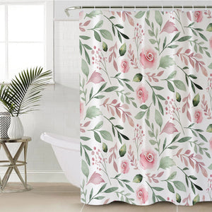 Pink Rose Monogram SWYL3588 Shower Curtain