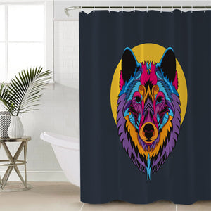 Colorful Wolf Illustration SWYL3594 Shower Curtain
