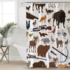 Forest Animal Hunter SWYL3595 Shower Curtain