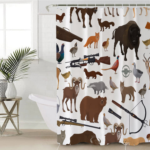 Image of Forest Animal Hunter SWYL3595 Shower Curtain