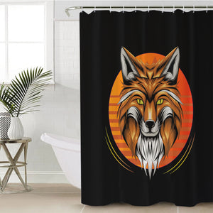 Orange Wolf Illustration SWYL3597 Shower Curtain