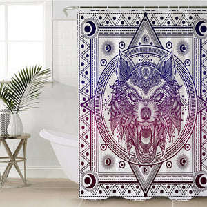 Angry Wolf B&W Bandana SWYL3602 Shower Curtain