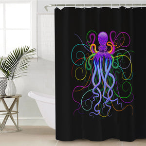 Neon Colorful Octopus SWYL3605 Shower Curtain