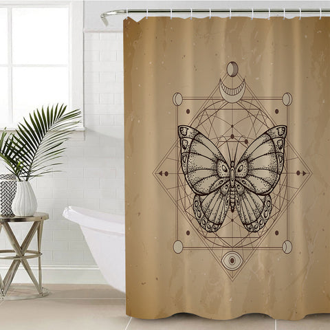 Image of Vintage Butterfly Zodiac SWYL3653 Shower Curtain