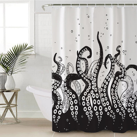 Image of B&W Octopus's Tentacles  SWYL3654 Shower Curtain