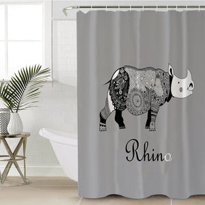 B&W Aztec Rhino SWYL3657 Shower Curtain