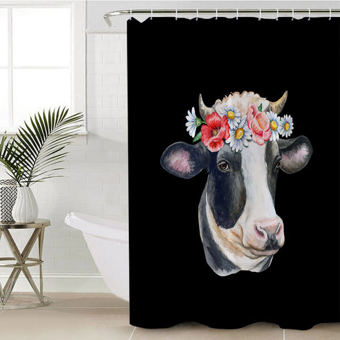 Image of Floral Dairy Cattle SWYL3663 Shower Curtain