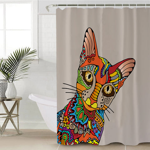 Image of Colorful Aztec Sphynx SWYL3664 Shower Curtain