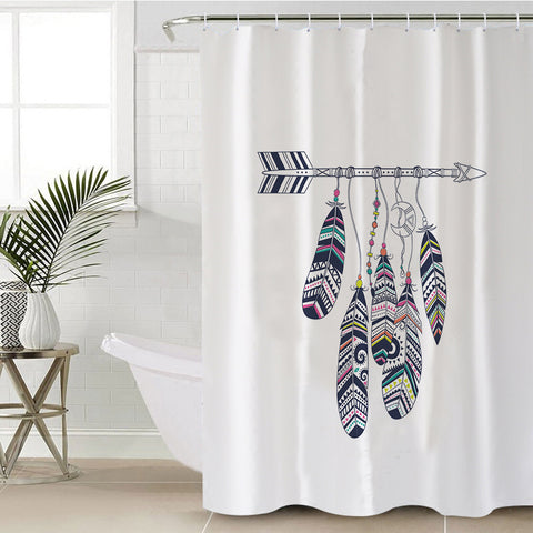 Image of Feathers On Straight Arrow SWYL3669 Shower Curtain