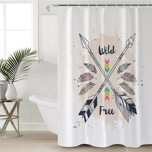 Wild & Free Pink Feather & Arrows SWYL3670 Shower Curtain