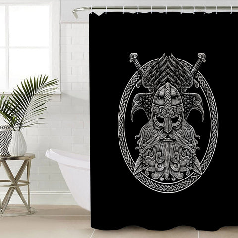 Image of Circle Eagles Warrior Metal Logo SWYL3671 Shower Curtain