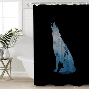 Night Forest Wolf SWYL3673 Shower Curtain