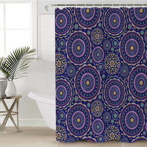 Dark Blue Mandala SWYL3675 Shower Curtain
