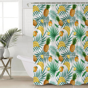 Tropical Pineapple & Bananas  SWYL3677 Shower Curtain
