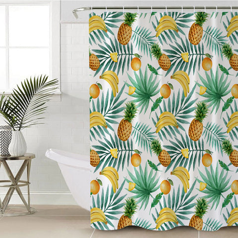 Image of Tropical Pineapple & Bananas  SWYL3677 Shower Curtain