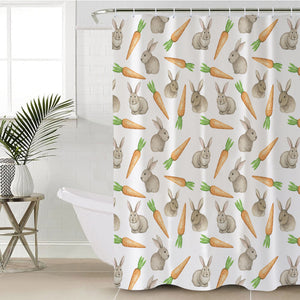 Rabbits & Carrots Monogram  SWYL3680 Shower Curtain