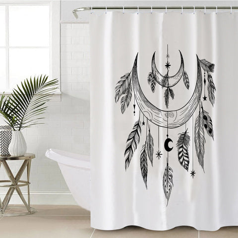 Image of Pattern On Whale Sketch SWYL3684 Shower Curtain