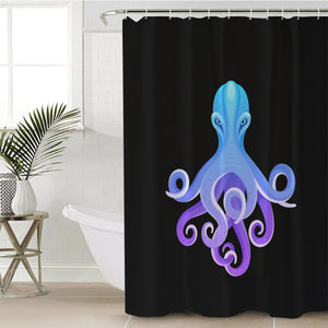 Gradient Blue&Purple Angry Octopus SWYL3687 Shower Curtain