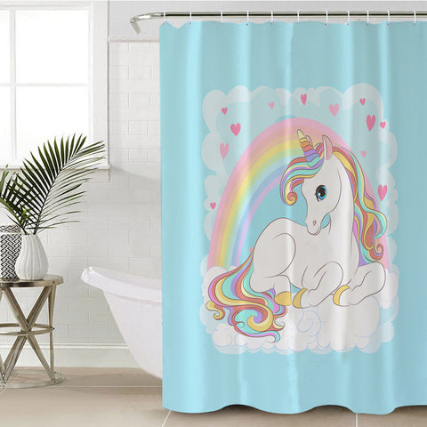 Image of Rainbow Lovely Unicorn SWYL3690 Shower Curtain