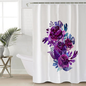 Gradient Blue&Purple Roses SWYL3691 Shower Curtain