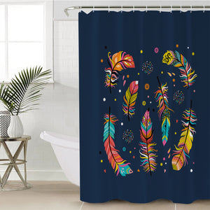 Colorful Feather & Dot SWYL3697 Shower Curtain