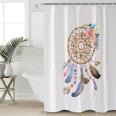 Image of Pastel Floral Dreamcatcher SWYL3701 Shower Curtain