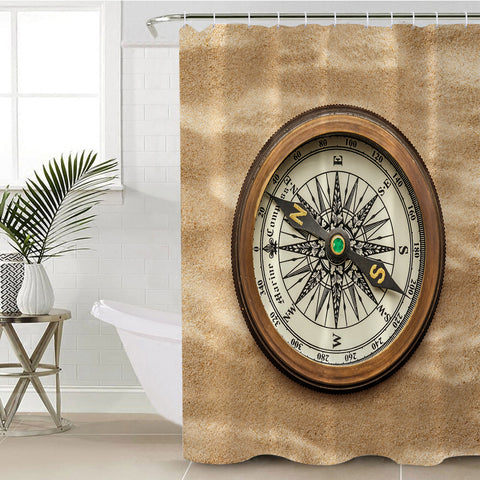 Image of Vintage Brown Compass SWYL3704 Shower Curtain