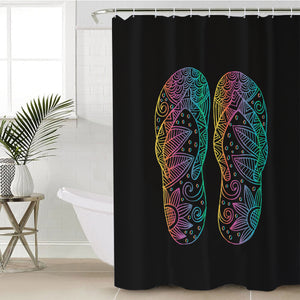 Colorful Floral Shoes Print SWYL3737 Shower Curtain