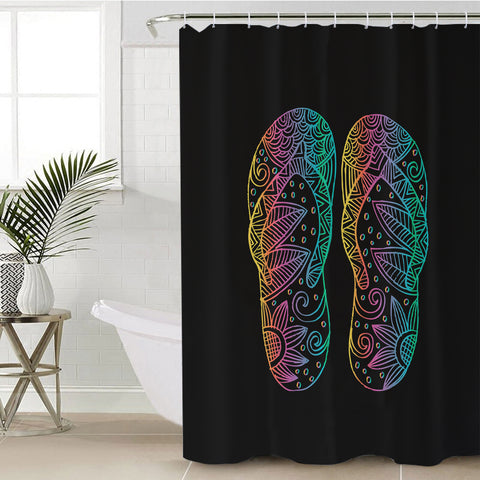 Image of Colorful Floral Shoes Print SWYL3737 Shower Curtain