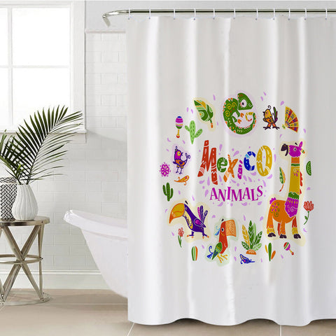 Image of Mexico Cartoon Animals SWYL3747 Shower Curtain