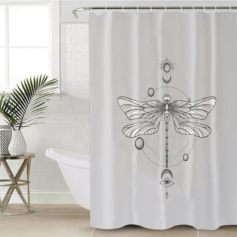 Image of Sun-Moon Butterfly Sketch Line SWYL3752 Shower Curtain