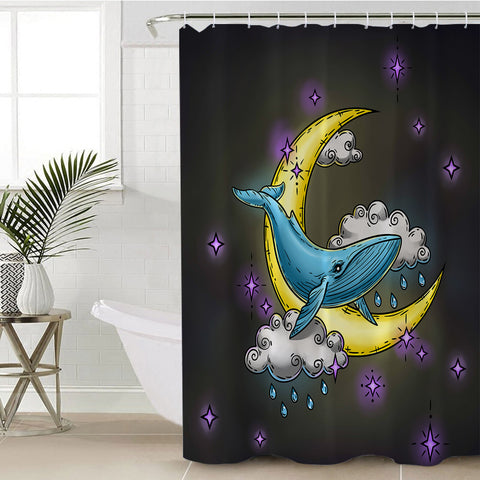 Image of Night Cloud Whale SWYL3754 Shower Curtain