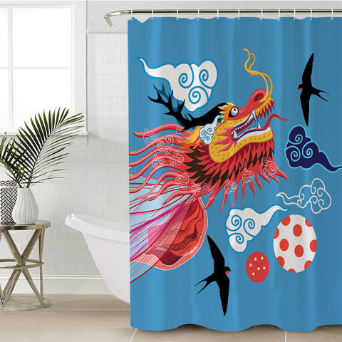 Image of Asian Dragon Head Japanese Art SWYL3755 Shower Curtain