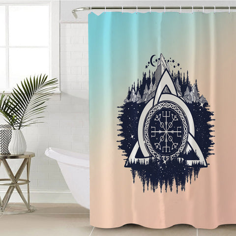 Image of Triangle Zodiac Forest SWYL3765 Shower Curtain