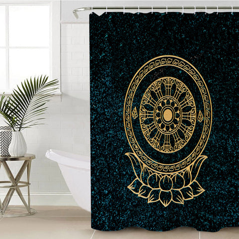 Image of Gold Metal Lotus Mandala SWYL3797 Shower Curtain
