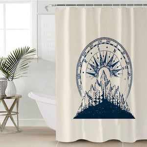 Vintage Navy Copass Forest SWYL3801 Shower Curtain