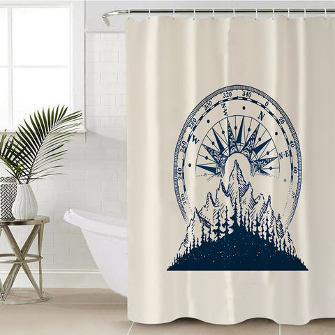 Image of Vintage Navy Copass Forest SWYL3801 Shower Curtain