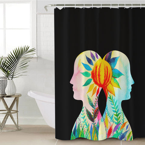 Image of Colorful Leaves Reflect Human SWYL3804 Shower Curtain