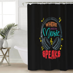 Where Music Speak - Headphone SWYL3823 Shower Curtain