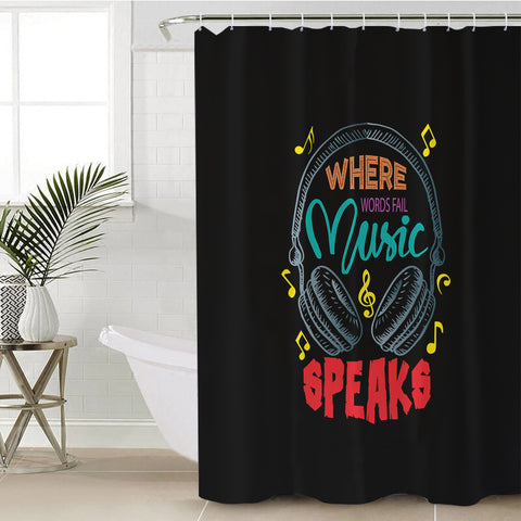 Image of Where Music Speak - Headphone SWYL3823 Shower Curtain