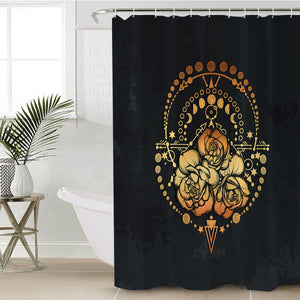 Orange Rose Gold Zodiac SWYL3826 Shower Curtain