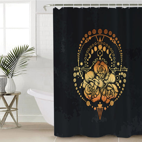 Image of Orange Rose Gold Zodiac SWYL3826 Shower Curtain