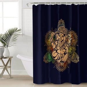 Colorful Chakra Elephant Buddha SWYL3868 Shower Curtain