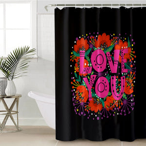 Love You Typographic SWYL3871 Shower Curtain