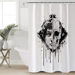 Dark Half Face Human & Skull SWYL3883 Shower Curtain