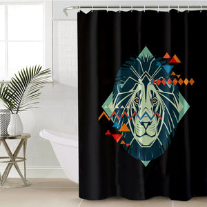 Lion Triangle Geometric Illustration SWYL3917 Shower Curtain
